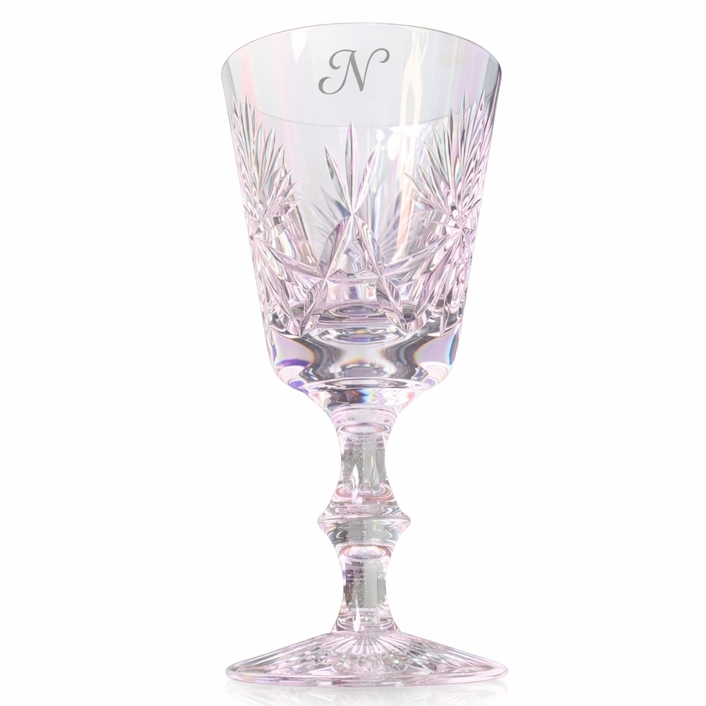 EDINBURGH CRYSTAL STAR OF EDINBURGH CLARET WINE GLASS MONOGRAM "N" STEMMED WATER